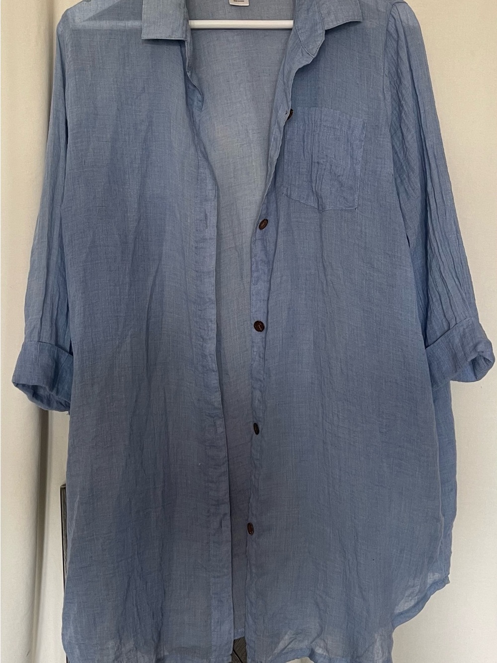 Women’s Light Blue Button-Down Shirt